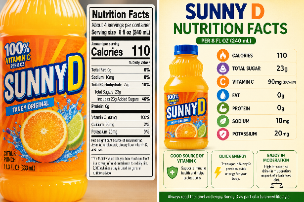 Sunny D Nutrition Facts Full Complete Guide Today