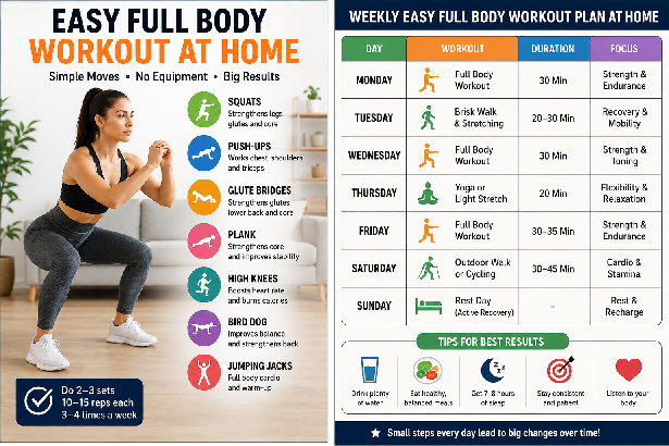 Easy Full Body Workout at Home Beginner Guide Today