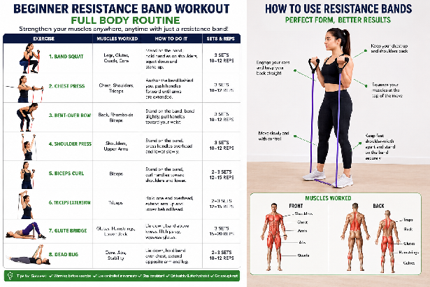 Beginner Resistance Band Workout Builds Full Body Strength