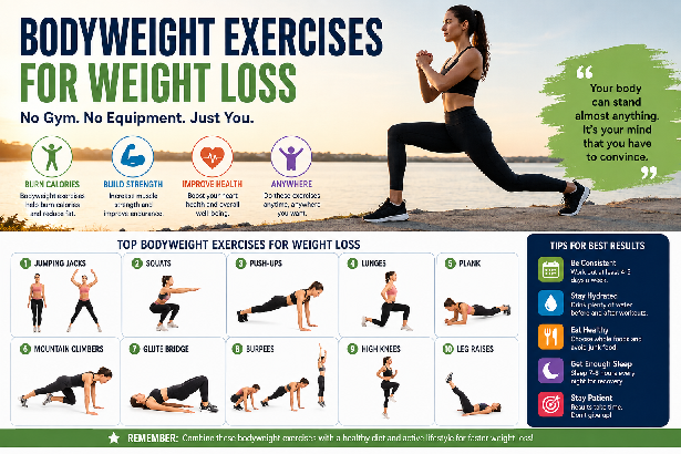 Bodyweight exercises for weight loss: Simple Daily Guide