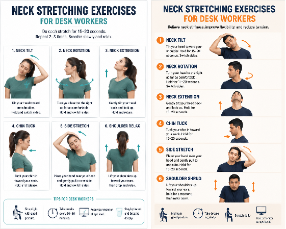 Neck Stretching Exercises for Desk Workers: Daily Guide
